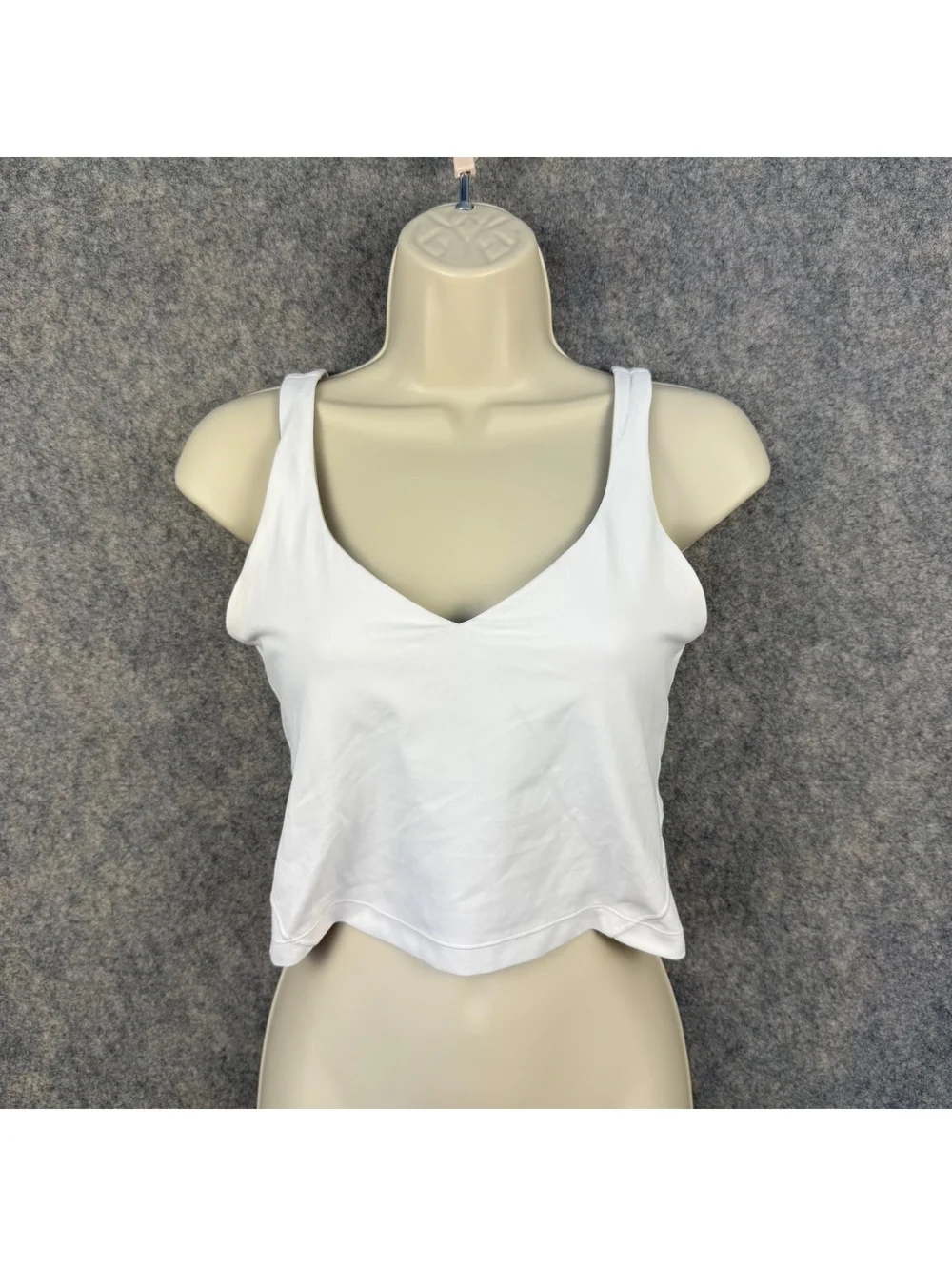 Lululemon Long Line Sports Bra Fully Lined White Khaki Size 8 820